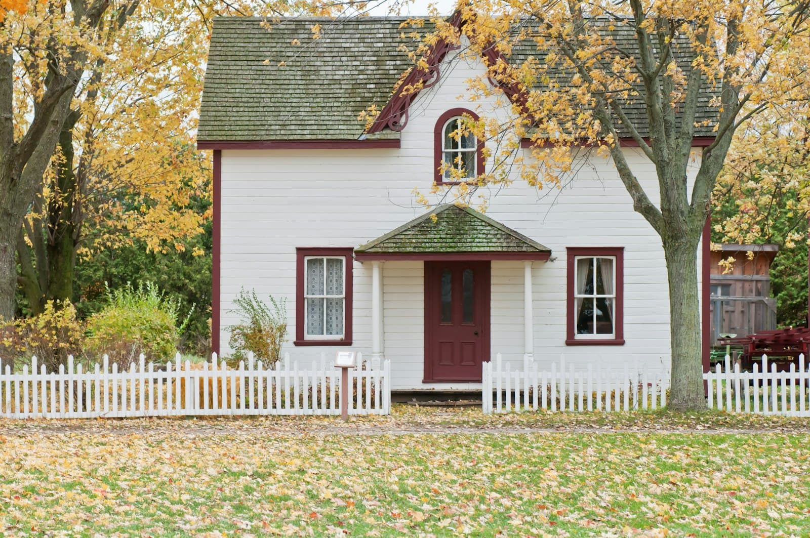 Country house with a pitched roof at dusk