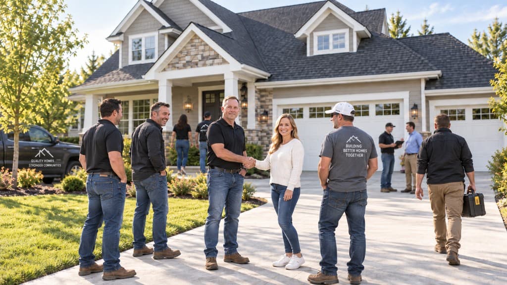 Armor team meeting a homeowner in front of their house